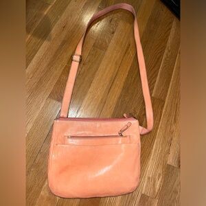 TANGERINE Fossil Tessa Ziptop Leather Crossbody Bag Purse